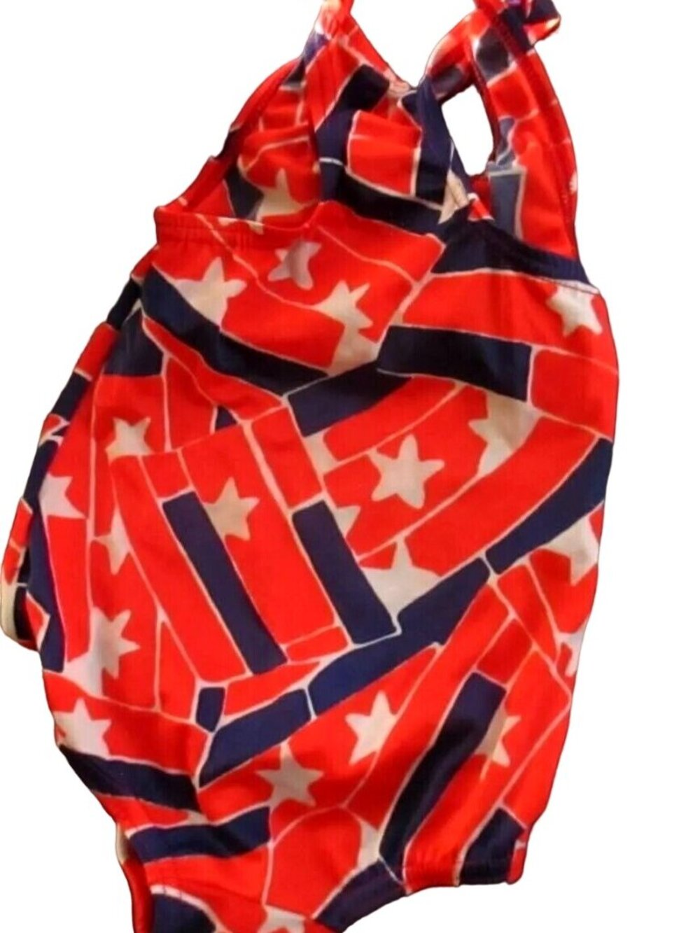 Vintage 1980's Girls Swimsuit Size 6X 6 NEW NWOT STAR PRINT  One Piece  MADE USA